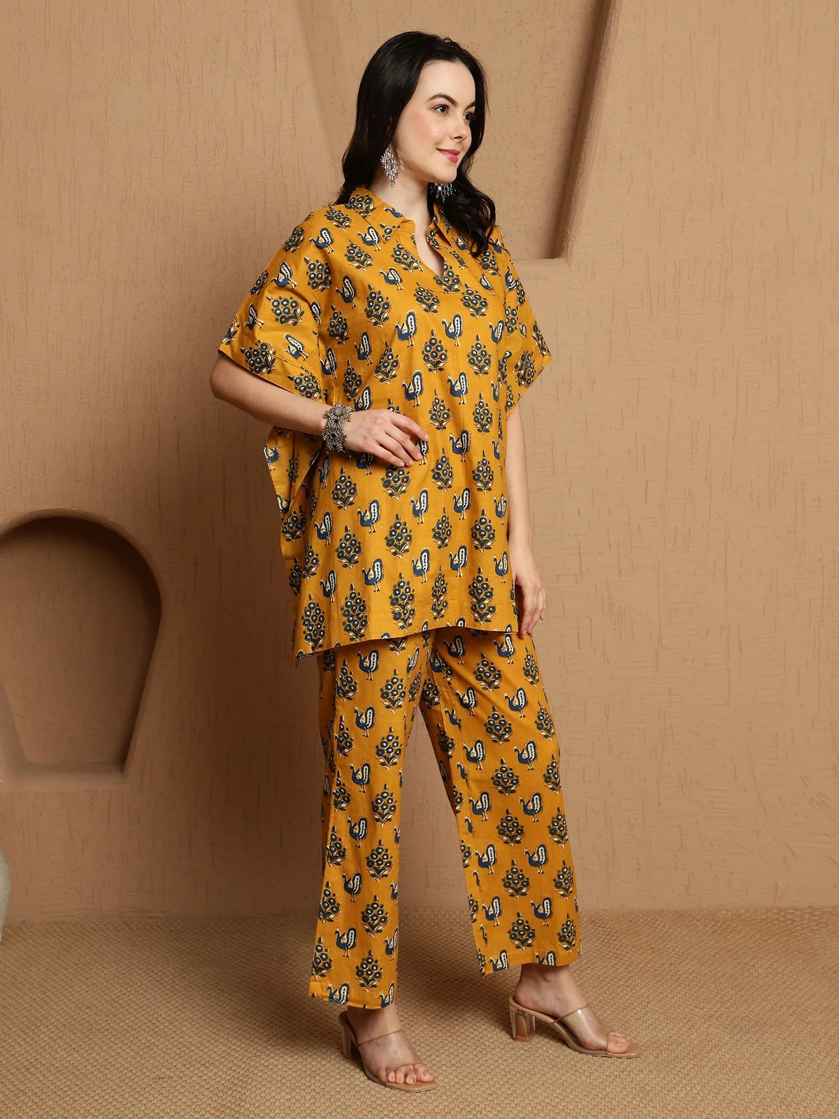 Abstract Printed Pure Cotton Tunic & Trousers Co-ord Set - aunlabel