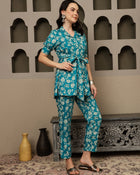 Myra Printed Pure Cotton Tunic & Trousers Co-ord Set
