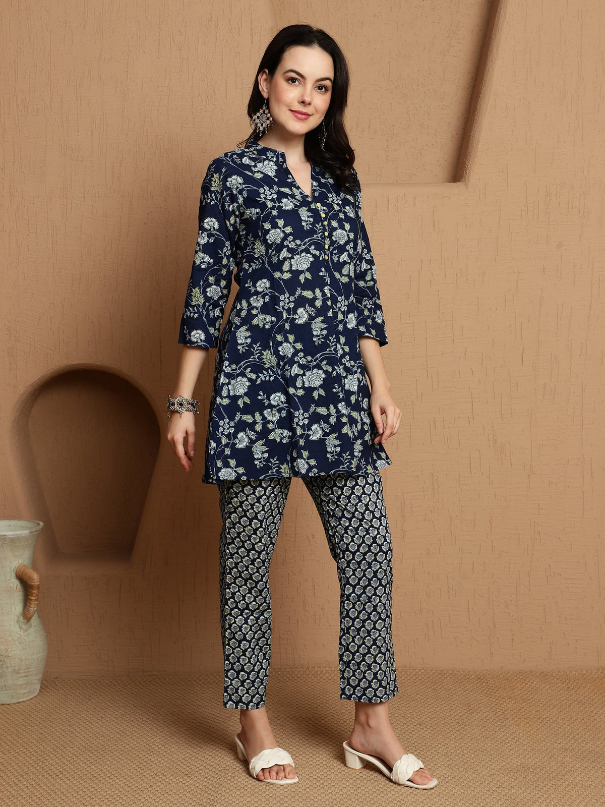 Evening Mist Cotton Shirt With Trouser Co-Ord Set