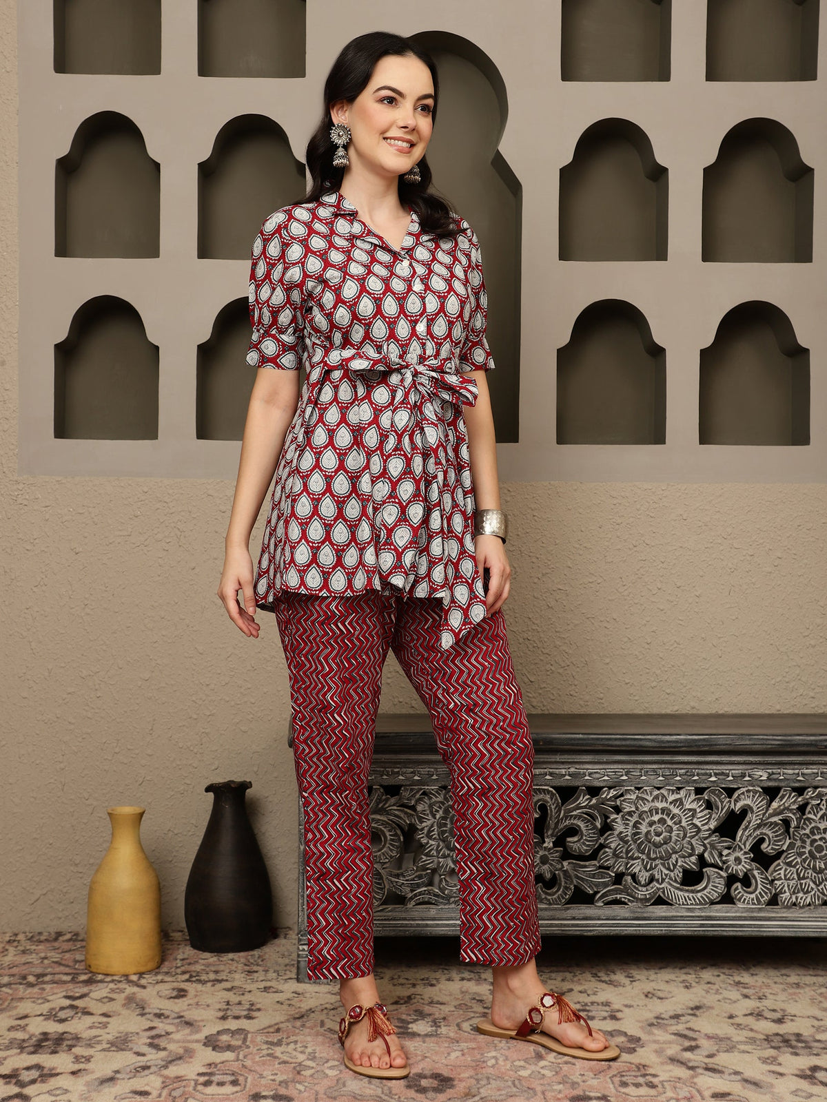 Berry Luxe Maroon Co-Ord Set