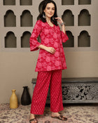 Sarini Printed Pure Cotton Tunic & Trousers Co-ord Set
