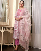 Petal Verse Floral Printed Kurta Pant Dupatta Set