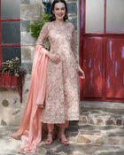 Blush Harmony Pink Anarkali Kurta Pant with Dupatta Set Ethnic Wear for Women