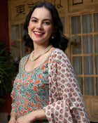Silver Mist Grey Cotton Printed Kurta Pant with Dupatta Set Ethnic Wear for Women