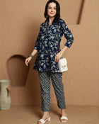 Evening Mist Cotton Shirt With Trouser Co-Ord Set