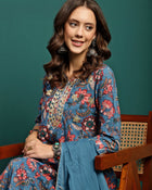 Celeste Grace Printed Pure Cotton A-Line Kurta Pant with Dupatta Set