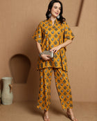 Abstract Printed Pure Cotton Tunic & Trousers Co-ord Set - aunlabel