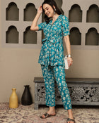 Myra Printed Pure Cotton Tunic & Trousers Co-ord Set