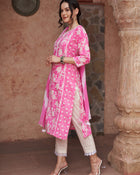 Ethnic Motifs Printed Sequined Pure Cotton Kurta with Trousers & Dupatta