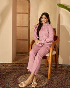 Eira Mauve Mist – Shirt Collar Long Sleeve Co-Ord Set