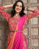 Orange Gotta Patti Straight Kurta Set – Cotton with Dupatta
