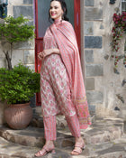 Ethnic Motifs Printed Gotta Patti Pure Cotton Kurta & Trouser With Dupatta