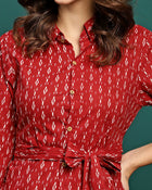 Auburn Whisper Printed Pure Cotton Tunic & Trousers Co-Ord Set