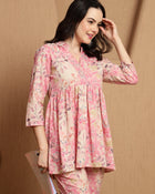Pink Serenade Cotton Shirt & Trouser Co-Ord Set