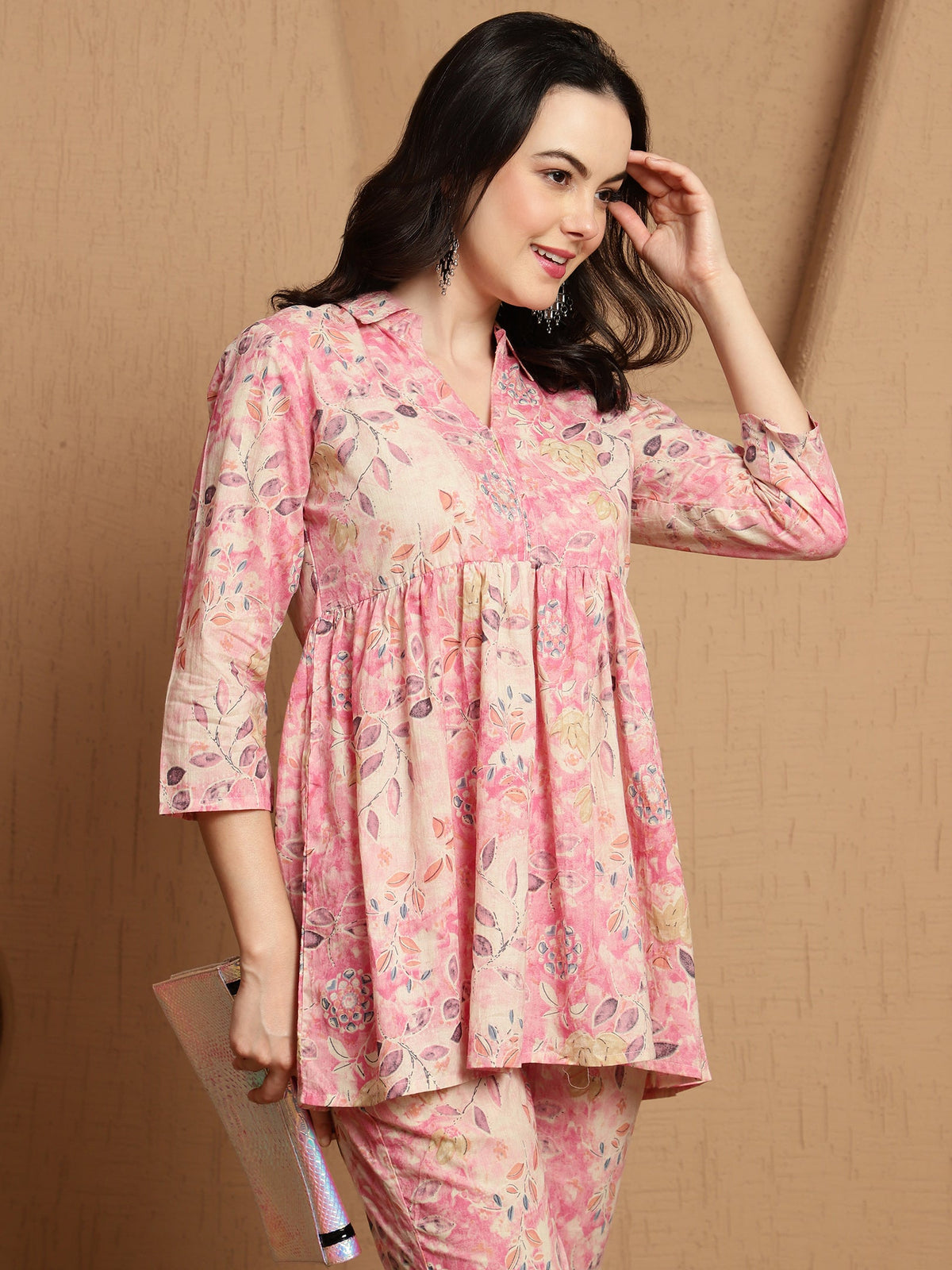 Pink Serenade Cotton Shirt & Trouser Co-Ord Set