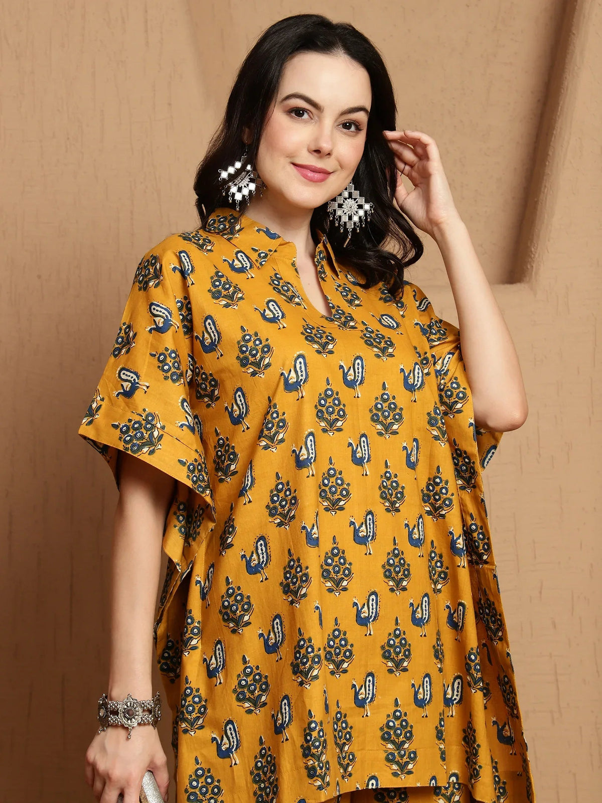 Abstract Printed Pure Cotton Tunic & Trousers Co-ord Set - aunlabel