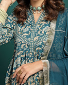 Marine Whisper Printed Cotton Kurta Set