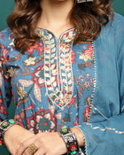 Celeste Grace Printed Pure Cotton A-Line Kurta Pant with Dupatta Set