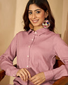 Eira Mauve Mist – Shirt Collar Long Sleeve Co-Ord Set
