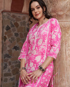 Ethnic Motifs Printed Sequined Pure Cotton Kurta with Trousers & Dupatta
