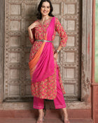 Orange Gotta Patti Straight Kurta Set – Cotton with Dupatta