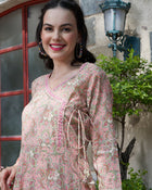 Blush Harmony Pink Anarkali Kurta Pant with Dupatta Set Ethnic Wear for Women