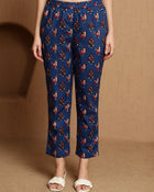 Kavini Blue Printed Cotton Co-ord Set with Top & Trousers