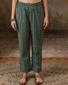 Meher Floral Printed Mirror Work Pure Cotton Straight Kurta Set with Trousers & Dupatta