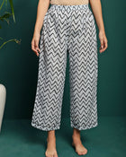 Zig Aura Chevron Printed Pure Cotton Shirt & Pyjama Co-Ord Set