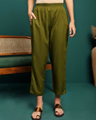 Serene Thread Floral Embroidered Kurta with Trousers & Dupatta