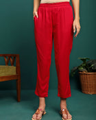 Scarlet Aura Embroidered Straight Kurta Pant with Dupatta Set