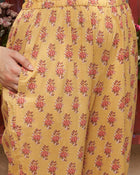 Printed Pure Cotton Straight Kurta With Trouser & Dupatta