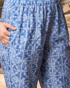 Indigo Drape Bandhej Printed Kurta Pant Dupatta Set