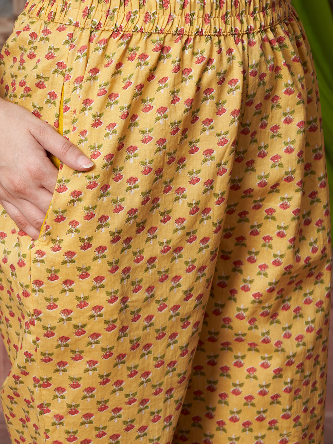 Apricot Aura Floral Printed Cotton Kurta Pant with Dupatta Set Ethnic Wear for Women