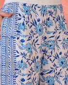 Indira Block Printed Pure Cotton Top with Trouser Co-ord Set