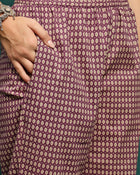 Amethyst Bloom Printed A-Line Kurta Pant with Dupatta Set