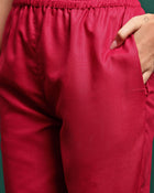 Aurora Thread Floral Embroidered Round-Neck Straight Kurta With Trousers & Dupatta