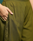 Serene Thread Floral Embroidered Kurta with Trousers & Dupatta