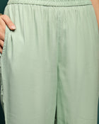 Mint Mirage Floral Embroidered Kurta & Trouser With Dupatta Set