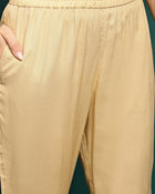 Lunar Taupe Embroidered Straight Kurta Pant with Dupatta Set