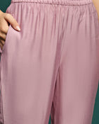 Orchid Bloom Embroidered Round-Neck Kurta With Trouser & Dupatta