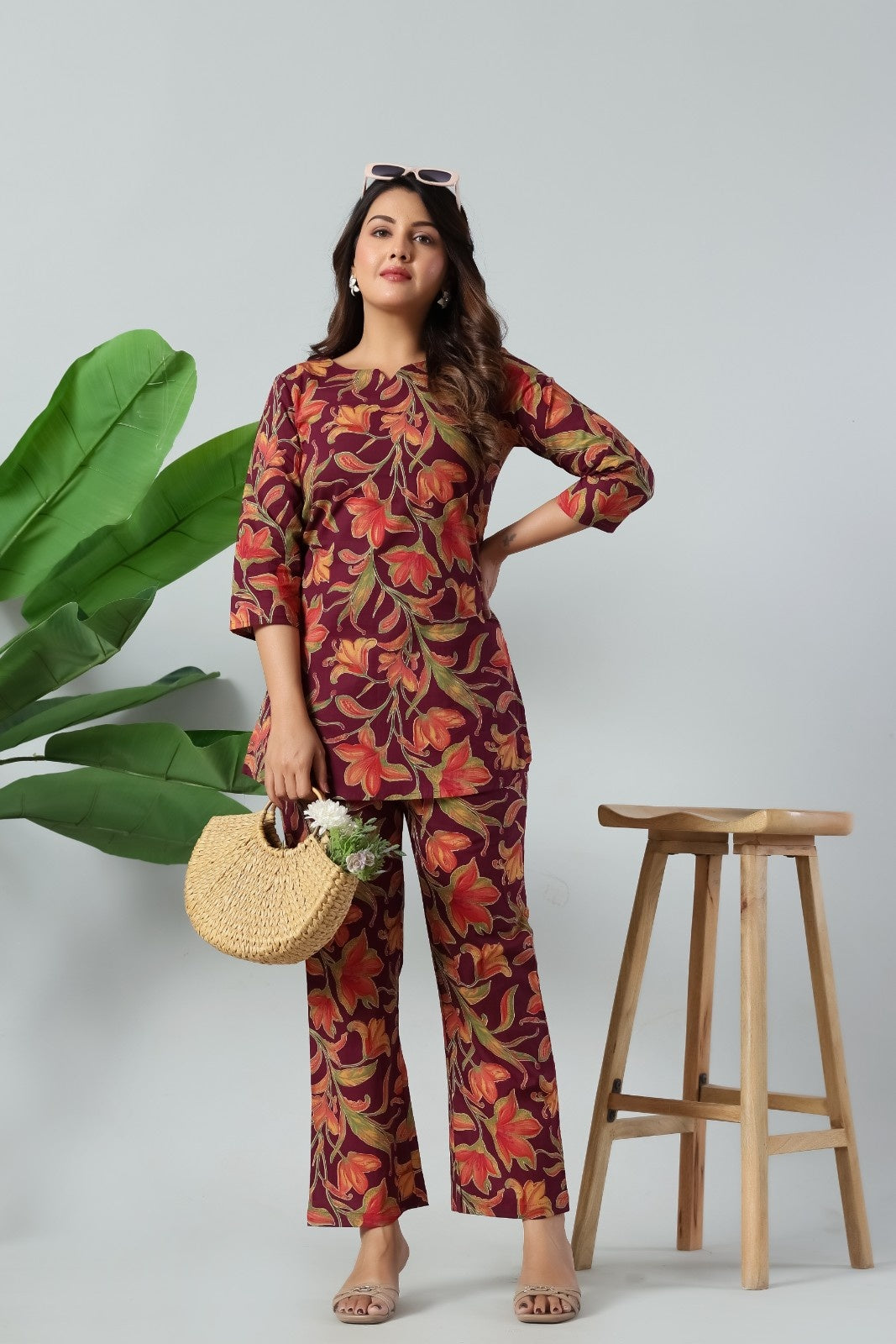 Burgundy Bloom Premium Co-Ord Set