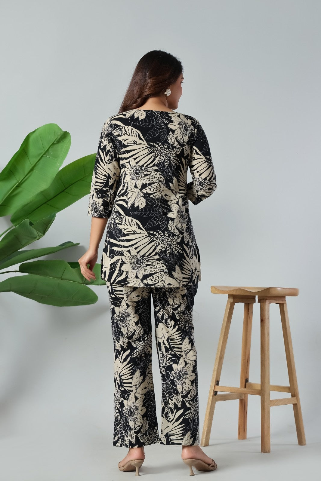 Noir Palm Luxe Co-Ord Set