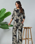 Noir Palm Luxe Co-Ord Set