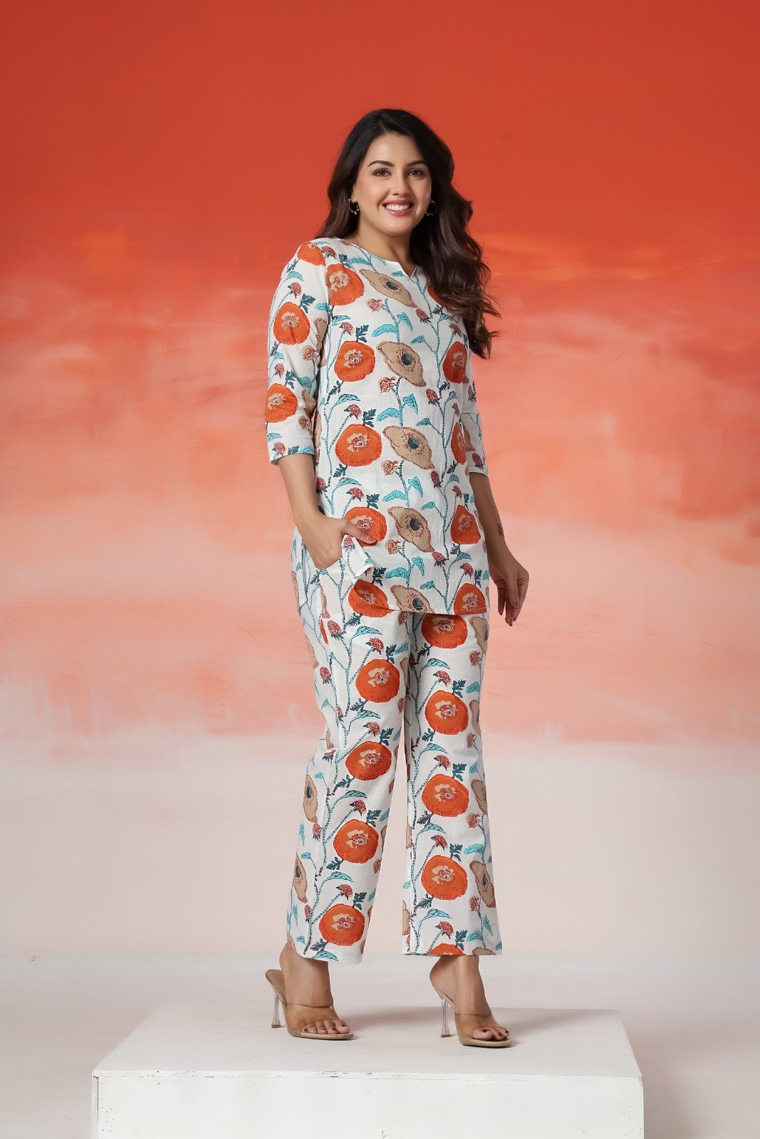 Ivory Poppy Premium Co-Ord Set