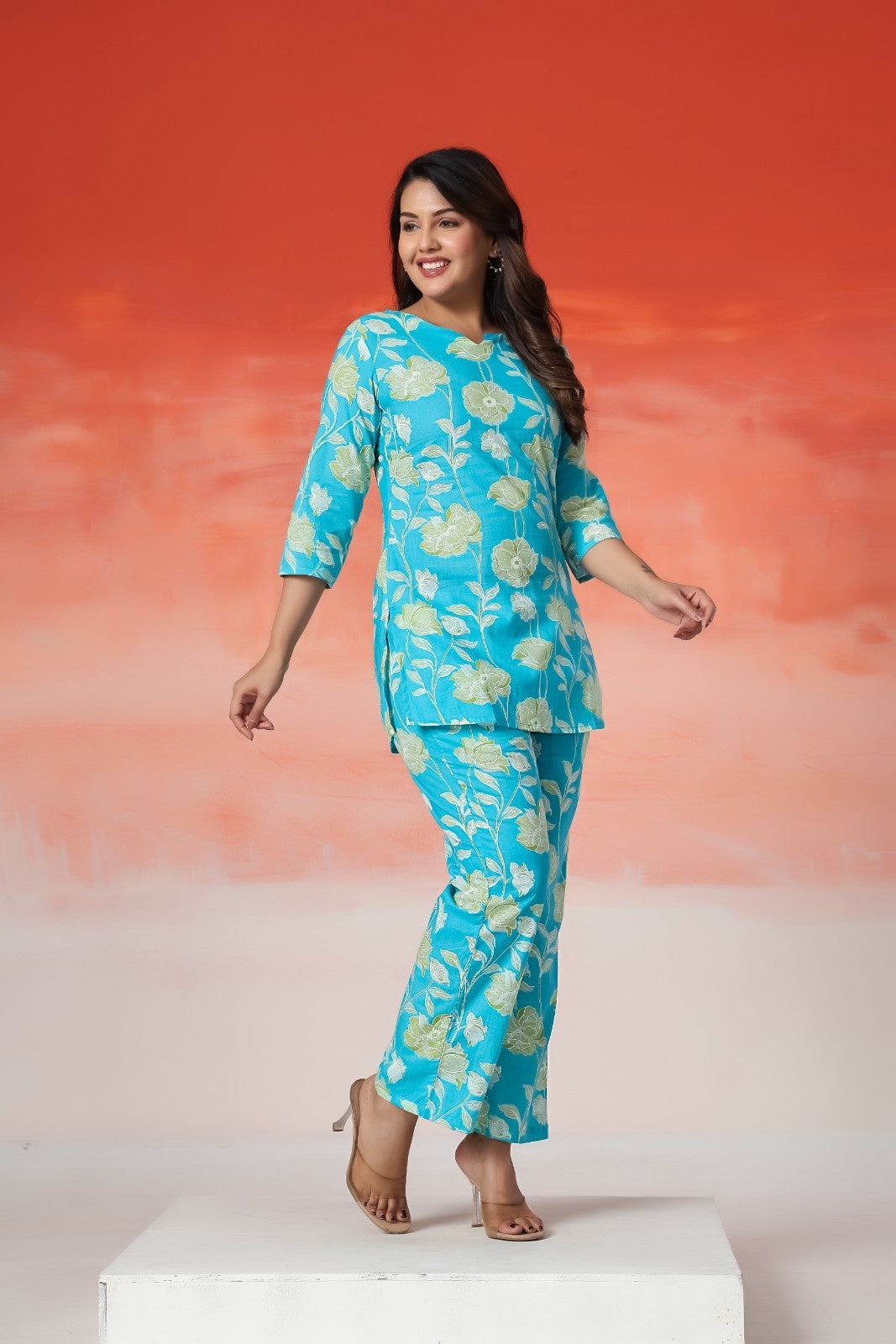 Aqua Bloom Premium Co-Ord Set