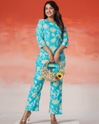 Aqua Bloom Premium Co-Ord Set