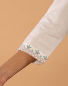 Ivory Petals – Cotton Flex Floral Embroidered Top