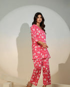 Pink Floral Co-Ord Set for Women – Casual Cotton Lounge Wear