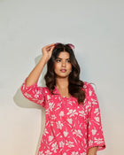 Pink Floral Co-Ord Set for Women – Casual Cotton Lounge Wear